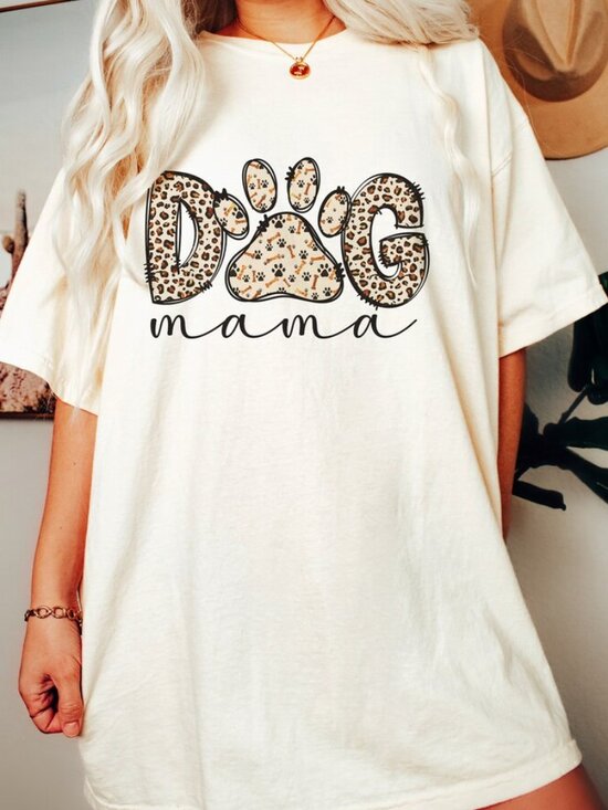Tops - Dog Mama Mom Leopard Shirt, Mother's Day Gift Shirt